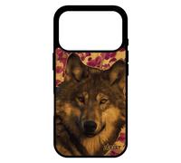 Coque Pour Iphone 17 Pro En Bois Silicone Loup Pas Cher Lupus Alpha Housse Etui Animaux Louve Nature Plante Rigide Telephone Rose