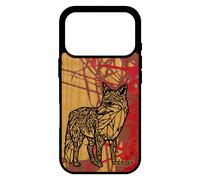 Coque Pour Iphone 17 Pro En Bois Veritable Silicone Renard Azteque Ethnique Color¿ Telephone Design Garcon Tribal Dessin Housse De