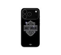 Coque Pour iPhone 17 Pro Harley Davidson logo motor sycles gris front noir