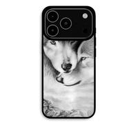 Coque Pour iPhone 17 Pro Le loup et la louve Animal noir et blonc
