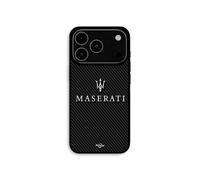 Coque Pour iPhone 17 Pro Maserati blanc fond carbonne