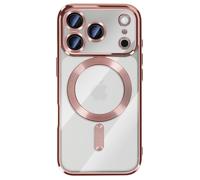 Coque pour iPhone 17 Pro Max Compatible MagSafe avec Contour Chromé Rose