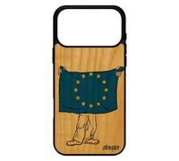 Coque Pour Iphone 17 Pro Max Bois Silicone Drapeau Europeen Europe Ue Mobile Case Etui Union Europeenne De Made In France