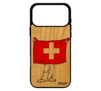 Coque Pour Iphone 17 Pro Max Bois Silicone Drapeau Suisse Foot Switzerland Noir Coupe Du Monde Football Mobile Housse Telephone Jo