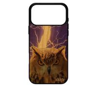 Coque pour iPhone 17 pro max bois silicone hibou peinture eclair caoutchouc antichoc pas cher oiseau orage design animaux TPU