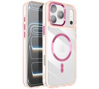 Coque pour iPhone 17 Pro Max Collection Cristal Color Compatible MagSafe Rose champagne