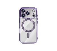 Coque pour iPhone 17 Pro Max Compatible MagSafe avec Contour Chromé Violet