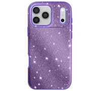 Coque pour iPhone 17 Pro Max Conception Bi-Matière et Finition Pailletée Violet