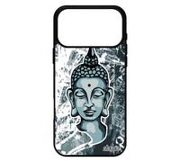 Coque Pour Iphone 17 Pro Max En Silicone Bouddha De Luxe Image Alu Pochoir Nepal Gris Portrait Etui Bouddhisme Asie Made In France