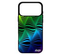 Coque pour iPhone 17 pro max en silicone illusion d'optique souple triangle losange effet multicolore mobile mirage made in France
