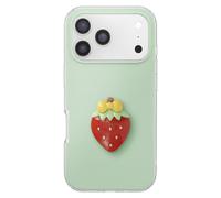 Coque pour iPhone 17 Pro Max, Motif Fraise en Relief 3D et Contour Surélevé