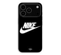 Coque Pour iPhone 17 Pro Max Nike logo blanc front noir Maniacase