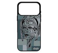 Coque pour iPhone 17 pro max silicone femme geometrique cube dessin Gris portrait etui fille azteque carr¿ psych¿delique princesse