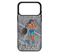 Coque Pour Iphone 17 Pro Max Silicone J'peux Pas J'ai Musculation Original Sport Drole 512 Go Portable Personnalisé Muscu Gris Noir