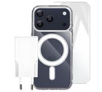 Coque pour iPhone 17 Pro Pack Starter Premium 3-en-1, Chargeur USB-C 20W,
