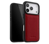 Melkco Coque pour iPhone 17 Pro Renforcée en Cuir Grainé avec Bords Surélevés