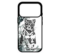 Coque Pour Iphone 17 Pro Silicone Chat Couleur Azteque Peinture Portable Chaton Noir Et Blanc Ethnique Gris Mignon Petit Noir