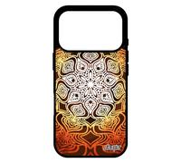 Coque pour iPhone 17 pro silicone Mandala effet 3d unique tibetain Orange bouddhisme oriental floral rosace jolie caoutchouc solide