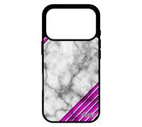 Coque Pour Iphone 17 Pro Silicone Marbre Telephone Geometrique Case Bumper Etui Rose Motif Effet 4g Granite Fond Design Ligne Tpu