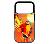 Coque Pour Iphone 17 Pro Silicone Perroquet Animal Tropical Design Smartphone Noir Orange Perruche Souple Cover Case Telephone
