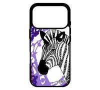 Coque Pour Iphone 17 Pro Silicone Zebre Peinture Violet Tribal Afrique Smartphone Ethnique Etui Noir Et Blanc Animal Made In France