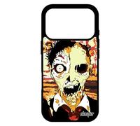 Coque pour iPhone 17 pro silicone zombie rigide Orange garcon terrifiant apocalypse gore mort vivant design ruine aluminium ville