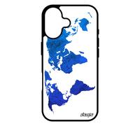 Coque Pour Iphone 17 Silicone Carte Monde Original Design Pays Motif Housse Terre Portable Personnalis¿ Texture Bleu Planete Atlas