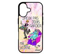 Coque Pour Iphone 17 Silicone J'peux Pas J'dois Garder Ma Licorne Noir Violet Humour Je Dessin Jpeux Cartoon Animaux Portable