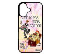 Coque Pour Iphone 17 Silicone J'peux Pas J'dois Garder Ma Poule Rigide Violet Je Housse Texte Humour Cartoon De Made In France