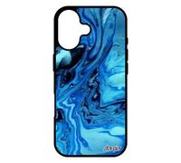 Coque pour iPhone 17 silicone peinture coloré bleu marbre smartphone texture nature bumper antichoc moderne original art motif