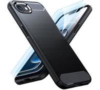 Coque pour iPhone 17e / 16e + 2 Verres trempé Etui Housse Carbone Vitre Protection Ecran Verre Trempé
