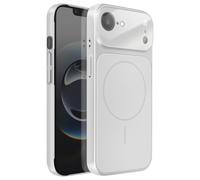 Coque pour iPhone 17e Compatible Effet Verre Mat avec Protection Caméra, Gris