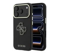 Coque pour iPhone 18 Pro Max Guess Grained & Big Resin Logo Noir