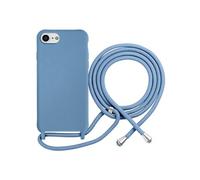 Coque pour iPhone 7 / 8 en TPU Premium Color Lace avec Cordon Tour de Cou Bleu