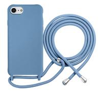 Coque pour iPhone 7 / 8 en TPU Premium Color Lace avec Cordon Tour de Cou Bleu