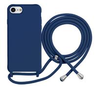 Coque pour iPhone 7 / 8 en TPU Premium Color Lace avec Cordon Tour de Cou Bleu marine