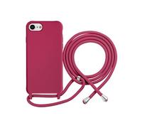 Coque pour iPhone 7 / 8 en TPU Premium Color Lace avec Cordon Tour de Cou Bordeaux