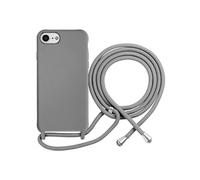 Coque pour iPhone 7 / 8 en TPU Premium Color Lace avec Cordon Tour de Cou Gris