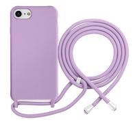 Coque pour iPhone 7 / 8 en TPU Premium Color Lace avec Cordon Tour de Cou Lilas