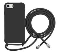 Coque pour iPhone 7 / 8 en TPU Premium Color Lace avec Cordon Tour de Cou Noir