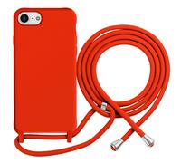 Coque pour iPhone 7 / 8 en TPU Premium Color Lace avec Cordon Tour de Cou Rouge