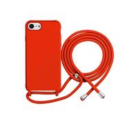 Coque pour iPhone 7 / 8 en TPU Premium Color Lace avec Cordon Tour de Cou Rouge
