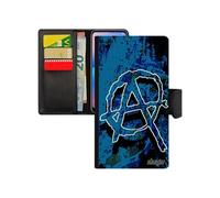 Coque pour iPhone 7 en simili cuir rabat portefeuille anarchie PU antichoc de protection 256 Go design ni dieu ni maitre metal