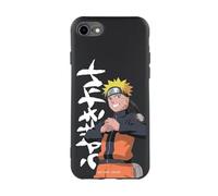 Coque pour iPhone 7 - iPhone 8 - iPhone SE - iPhone SE 2022 Officiel Naruto - Texte japonais blanc pour protéger votre téléphone - Coque en silicone liquide noir souple avec licence officielle