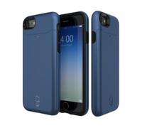 Coque pour iPhone 7 LEVEL Card Edition Navy avec bumper et porte-cartes - Bleu Patchworks