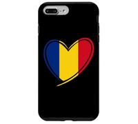Coque pour iPhone 7 Plus/8 Plus Drapeau Roumanie en Forme de cœur Patriotique