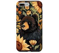 Coque pour iPhone 7 Plus/8 Plus Motif Tournesol en Bois Rustique Mama Bear pour la fête des mères