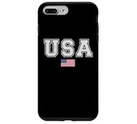 Coque pour iPhone 7 Plus/8 Plus USA avec drapeau américain sous la police