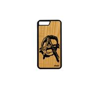 Coque pour iPhone 7 Plus en bois silicone anarchie ni dieu ni maitre tague