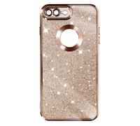Coque pour iPhone 7 Plus et 8 Plus Paillette Amovible Série Protecam Spark Rose champagne